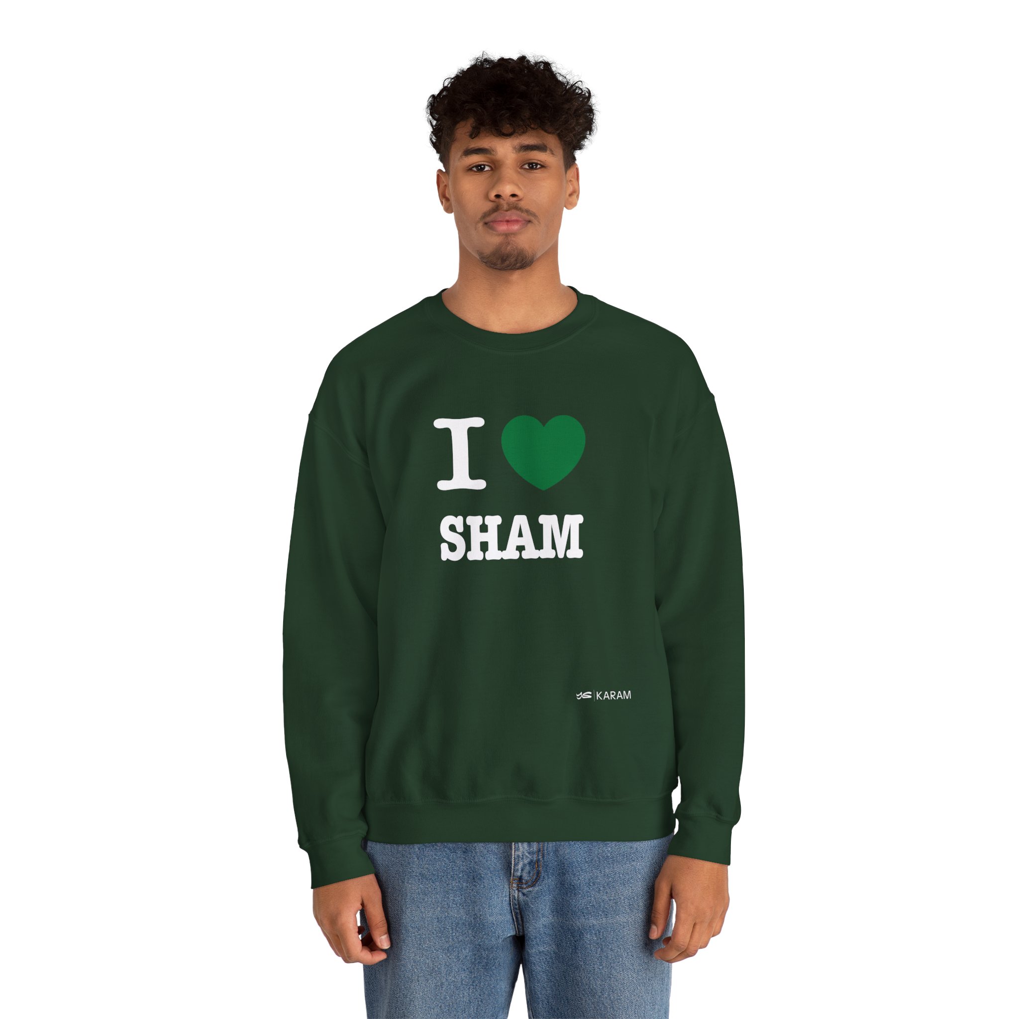 I Love Sham(Damascus) Unisex Heavy Blend Crewneck - Image 13