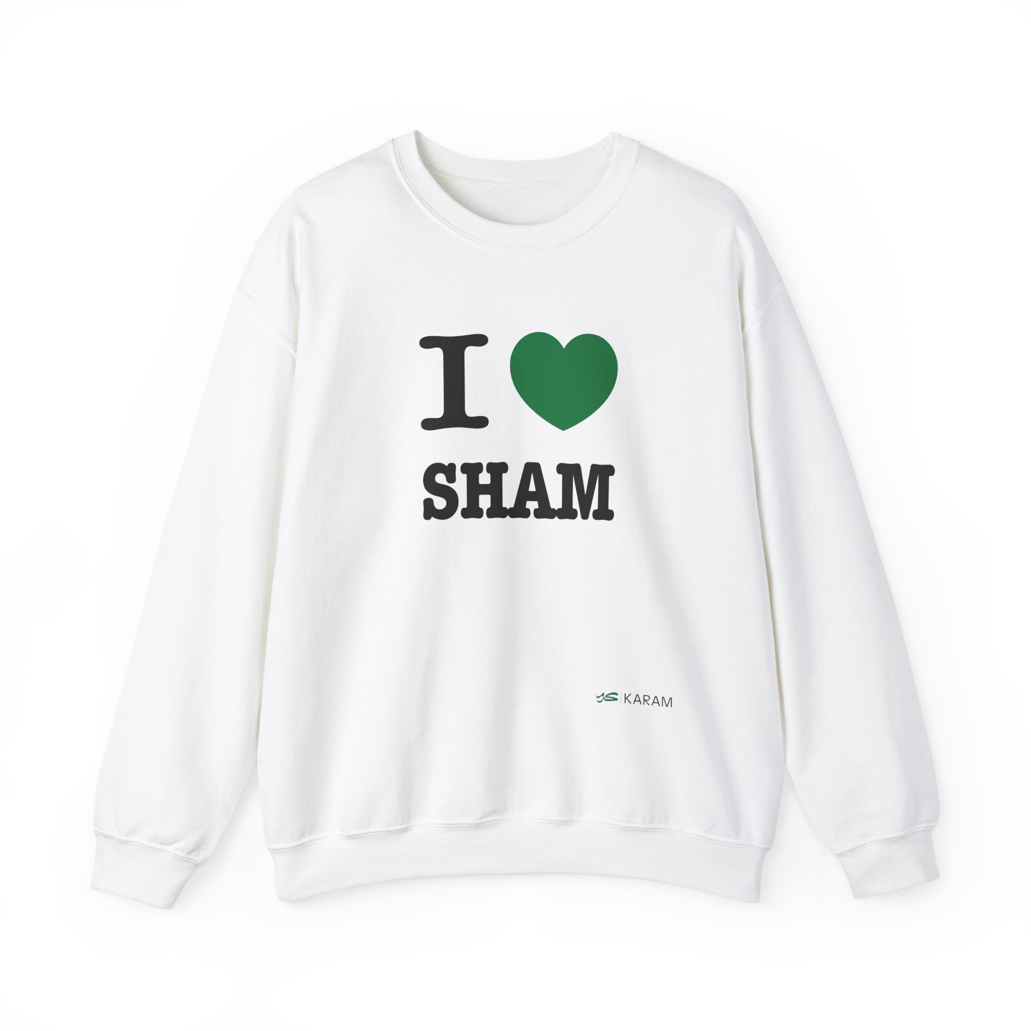I Love Sham(Damascus) Unisex Heavy Blend Crewneck