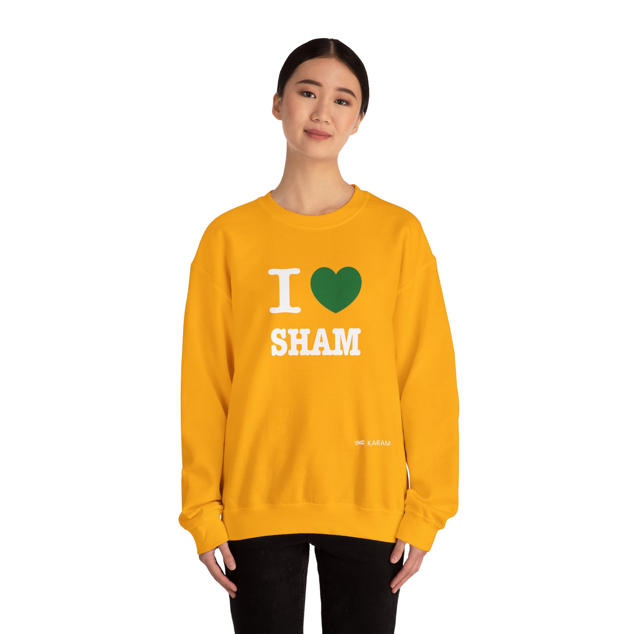 I Love Sham(Damascus) Unisex Heavy Blend Crewneck - Image 36
