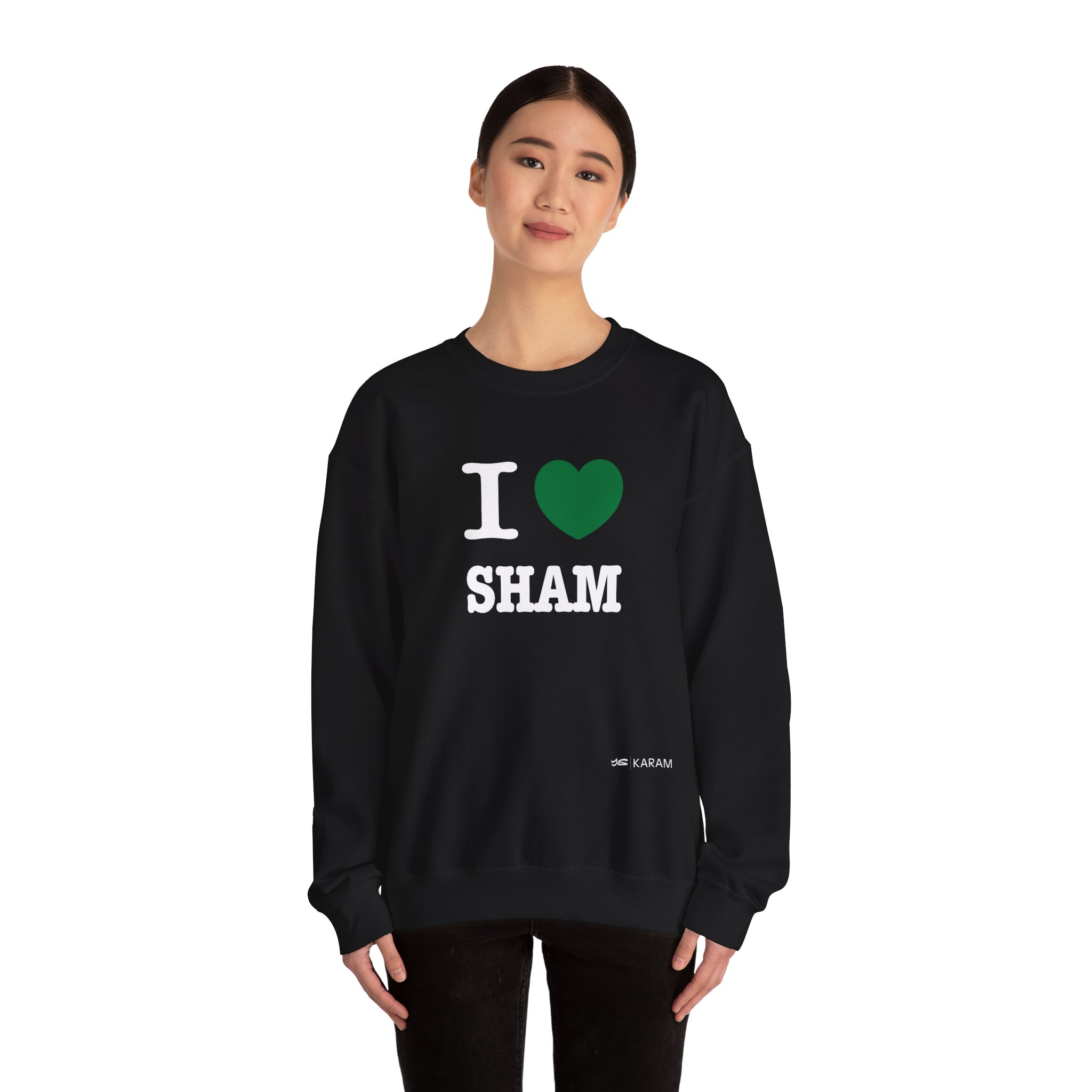 I Love Sham(Damascus) Unisex Heavy Blend Crewneck - Image 6